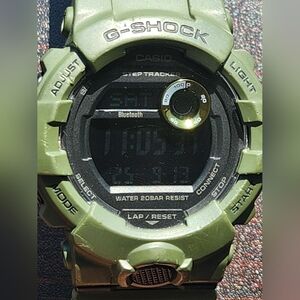 Casio G-Shock GBD800-1 Green Digital Watch Tested Shock Resistant Bluetooth